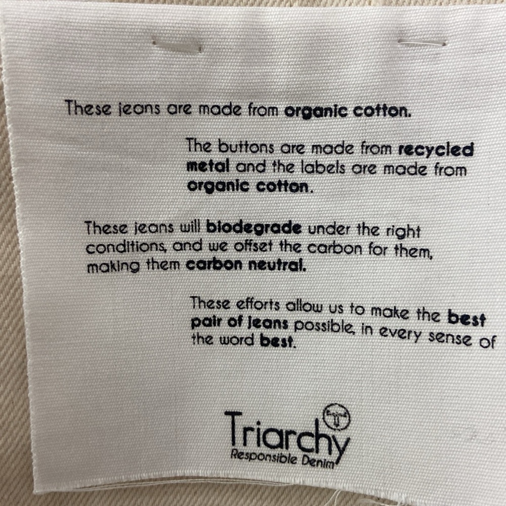 Triarchy Miss Onassis high-waisted jeans off-white sz 30 NWT - raw, sustainable - Picture 5 of 11